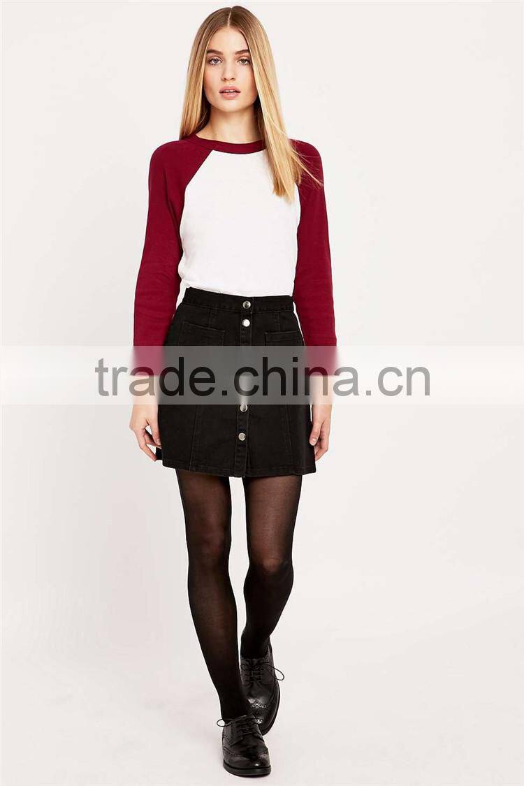 Thin long sleeve t-shirt baseball t-shirt 3/4 sleeve raglan t-shirt