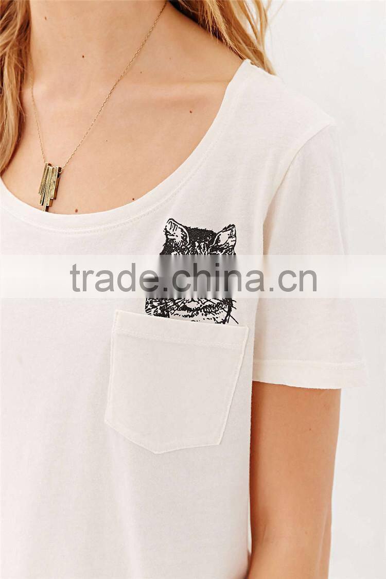 Simple fashion t shirt design for ladies basic t shirt