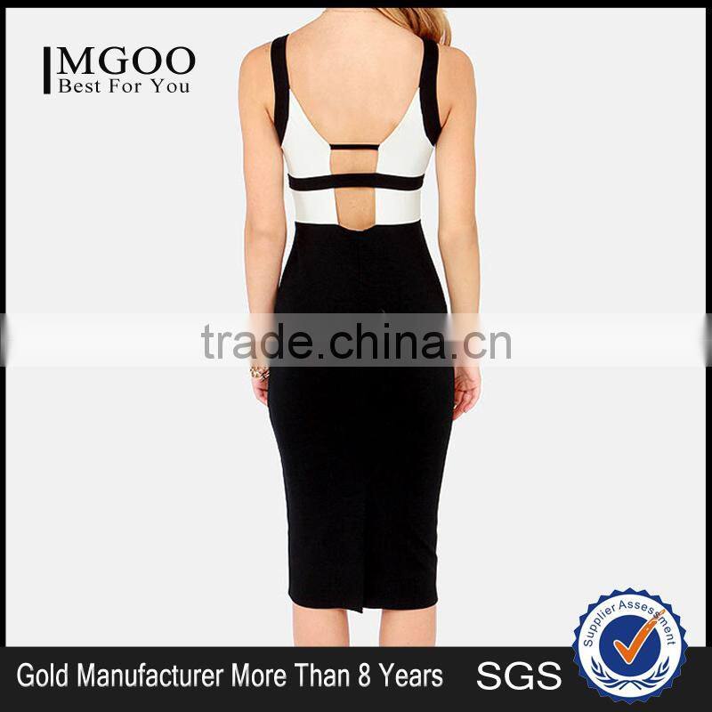 MGOO New Fashion OEM/ODM China Manufacturer Wholesale Fashion Bandage Dress For Women Sexy Knee Length Vestidos Black #24206145