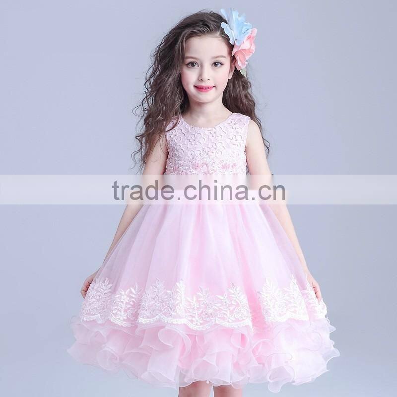 Cute Summer Kids Bowknot Tulle Dresses Prom Party Princess Ball Gown Formal Dress