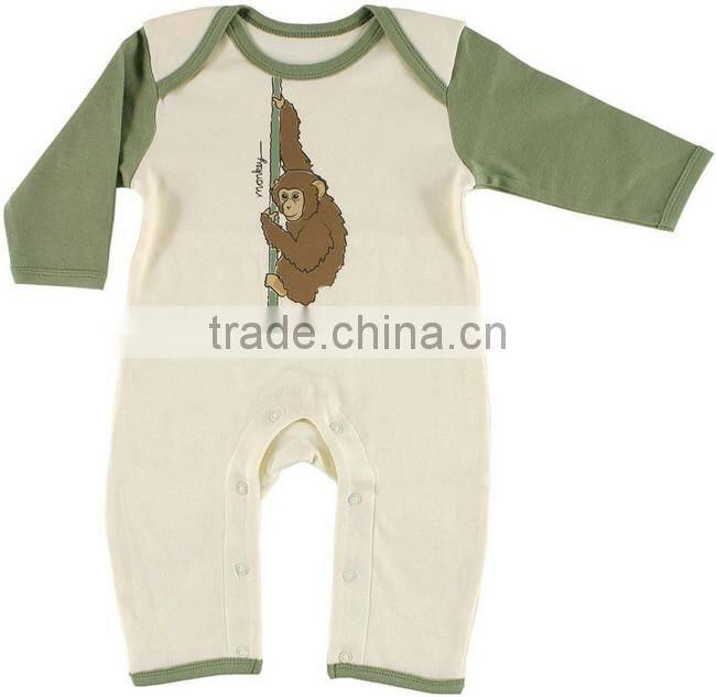 Printed autumn wear long sleeve custom infant organic cotton wholesale 1 year old babies clothes for baby