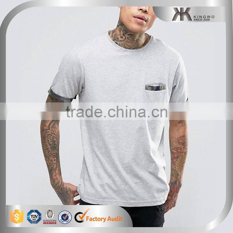 China OEM factory elegant business casual men's rolled sleeve t shirts
