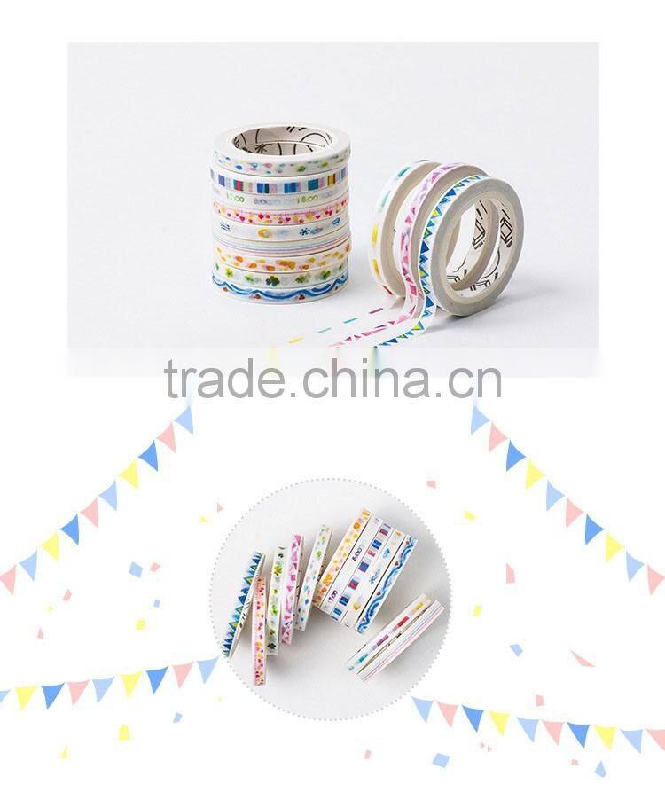 5mm*8m decoration washi paper customized adhesive paper planner accessories