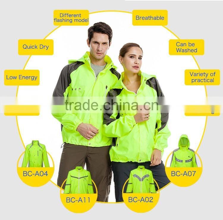 Outdoor safety LED long sleeve cycling jersey