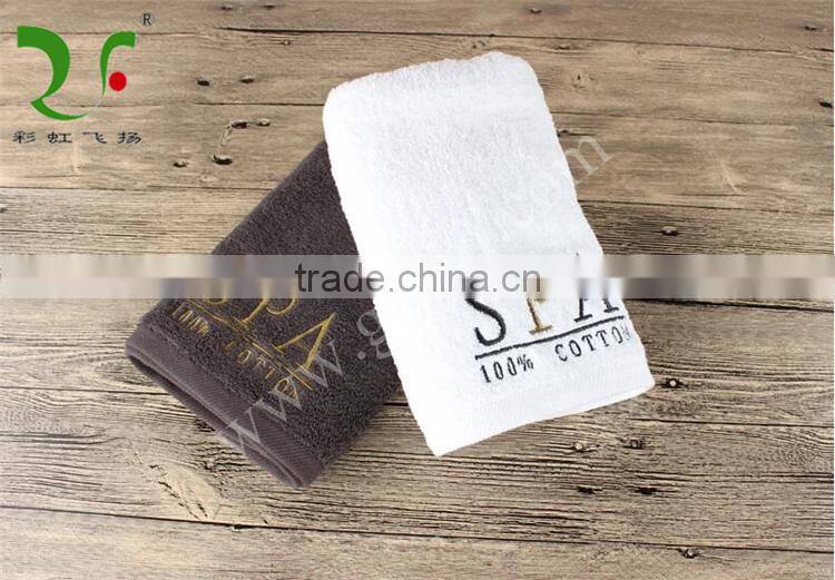 100% cotton embroidery spa hand towel