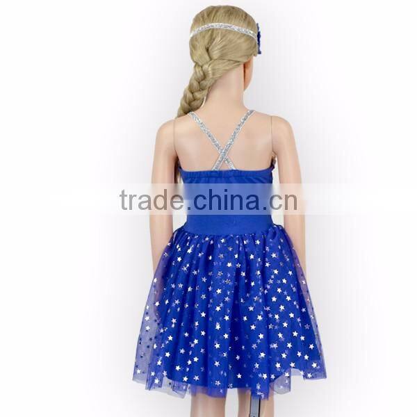 Wholesale 4th of July Sparkle Children Girls Dress Patriots' Day Sequin Baby Dress M6033104