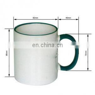11 oz.Sublimation rim+handle color mugs
