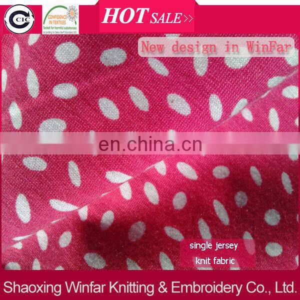 shaoxing winfar Textile Knit Single Jersey Printed 30S Elastic Viscose Fabric for Garment