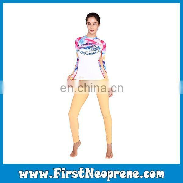 Colorful Dyeing Power Wholesale Breathe Women's Rash Guards