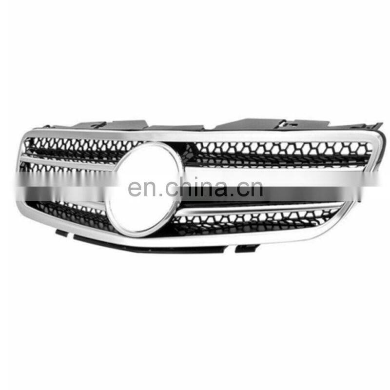 2 Fin black Front Grill Grille 03-07 for Mercedes Benz SL Class R230 W230 SL500 SL550 SL600