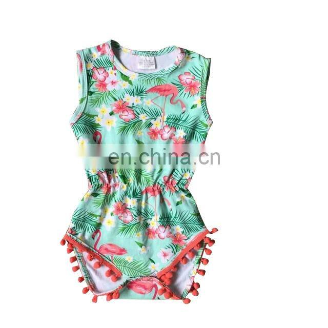 OEM Service Lace-Up Girl Floral Baby Clothes Romper