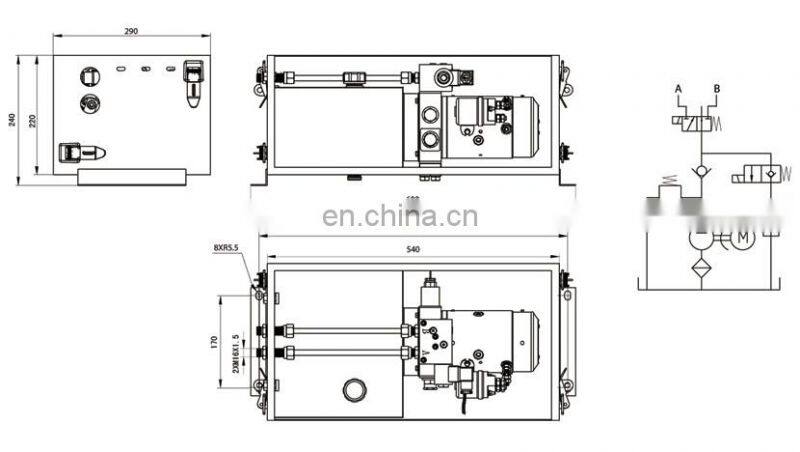 Hydraulic Power Unit for Vehicle Tailgate 24v power unit for Tailgate of Garbage Truck