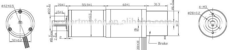 42RBL60-2430-48JXGT200K-944 42mm 24v planetary gear bldc motor with electric brake