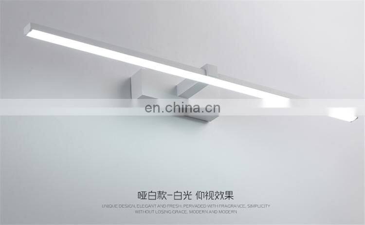 Modern long black white LED mirror cabinet light for bathroom hotel