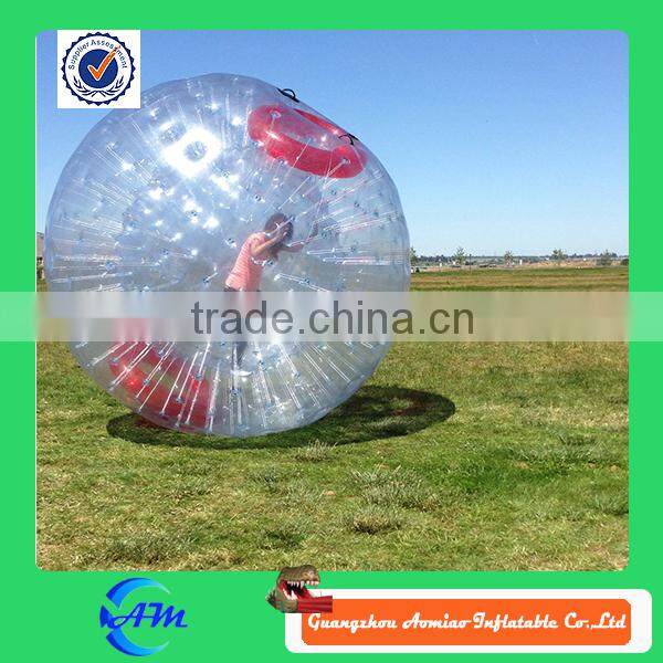 Red color and green color grass zorb ball for sale
