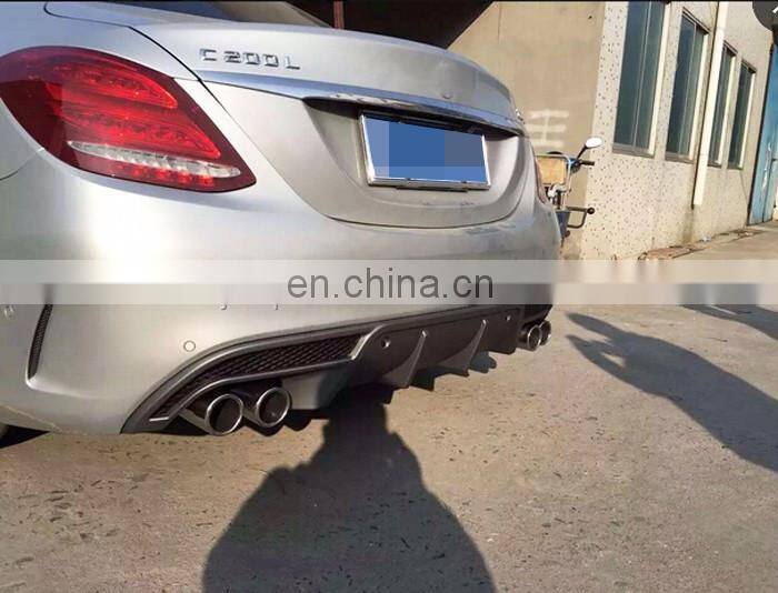 W205 Sport Styling Rear Bumper Diffuser with Exhaust Tips Fit for Mercedes W205
