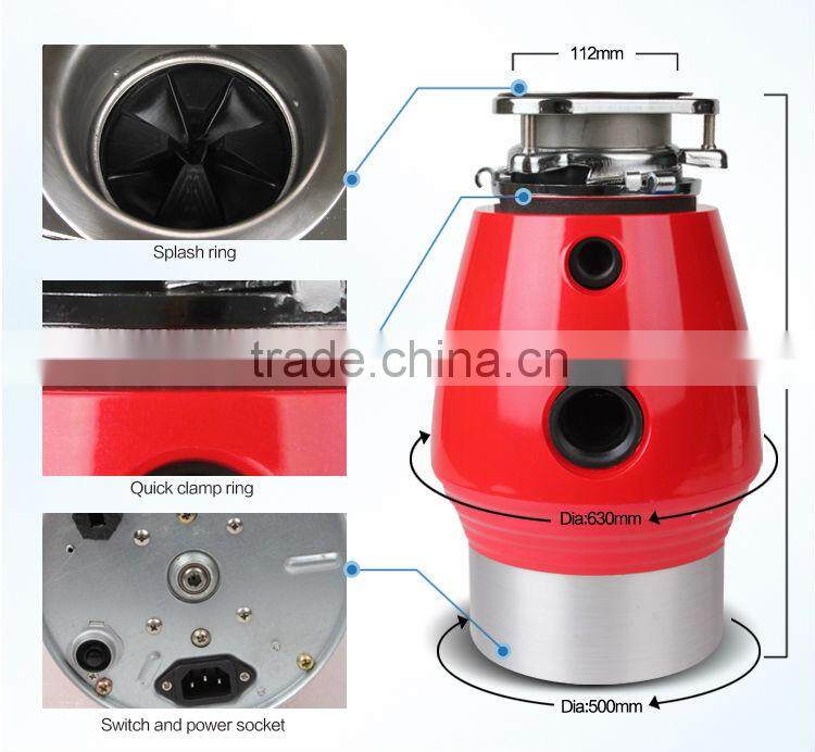 Stainless steel kitchen garbage processor