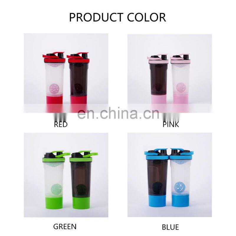 Hot selling plastic protein powder shakers water bottle leak proof customize logo protein shaker bottles