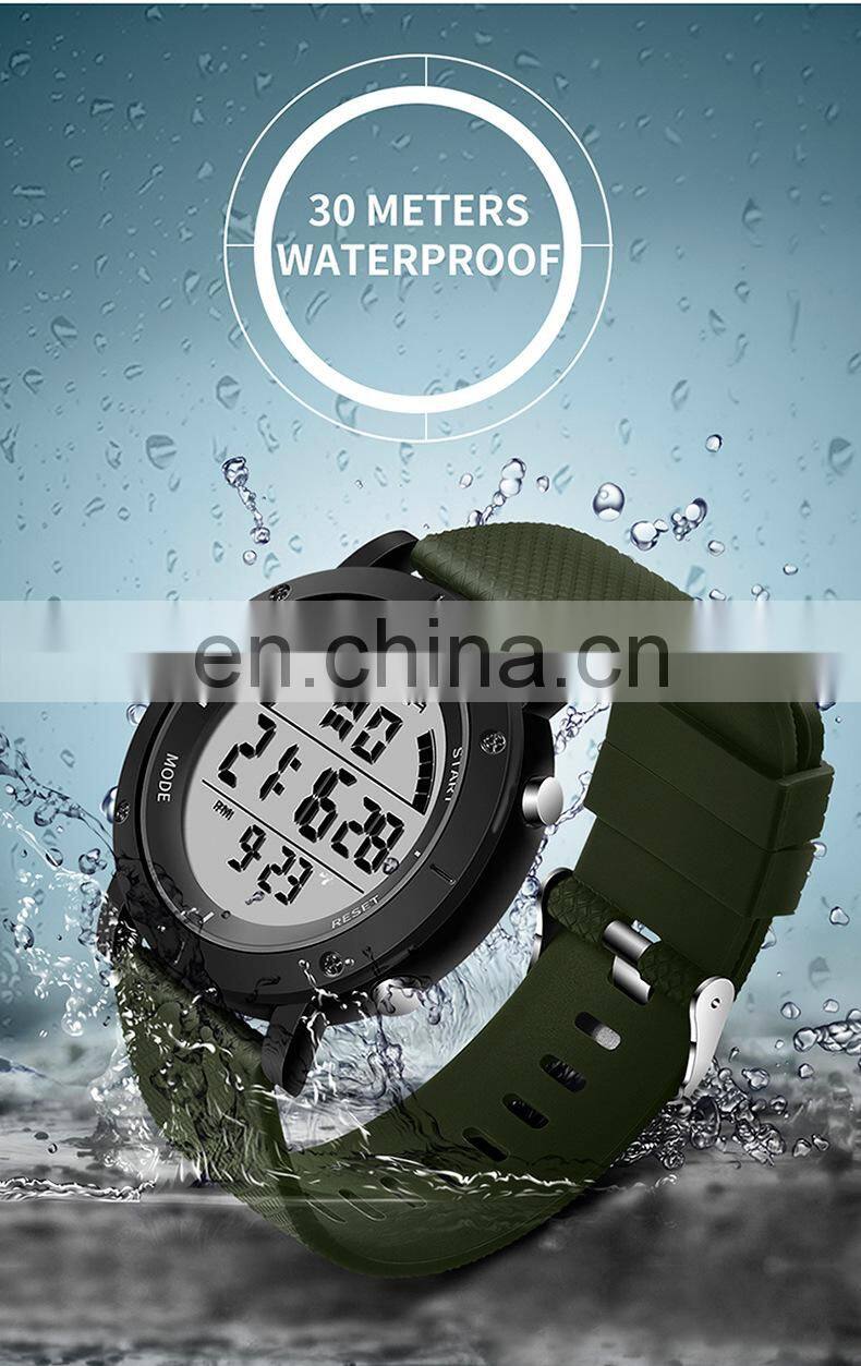 SANDA 410 Men Digital Fashion Chronograph Wristwatch Casual Silicone Calendar Sports Waterproof Watches
