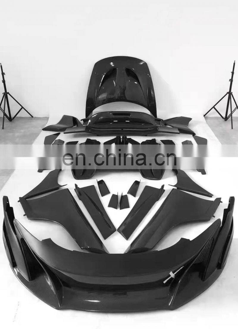 Runde For McLaren Mp4 12C 650S Upgrade to 675LT Style Side Skirt Splitters Carbon Fiber Hood Front Rear Bumper Fenders Body Kit