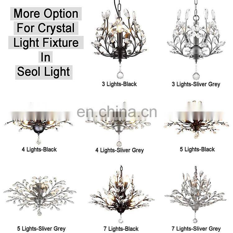 modern lamp luxury living room chandelier bedroom lamp villa round creative iron crystal lighting