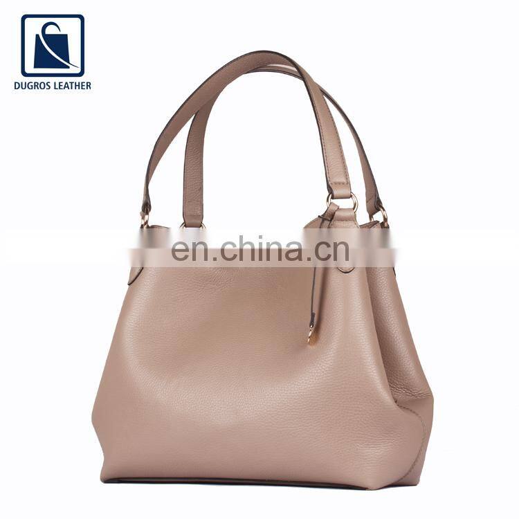 Fashion Style Matching Stitching and Polyester Lining Eye Catching Pattern Women Genuine Leather Handbag
