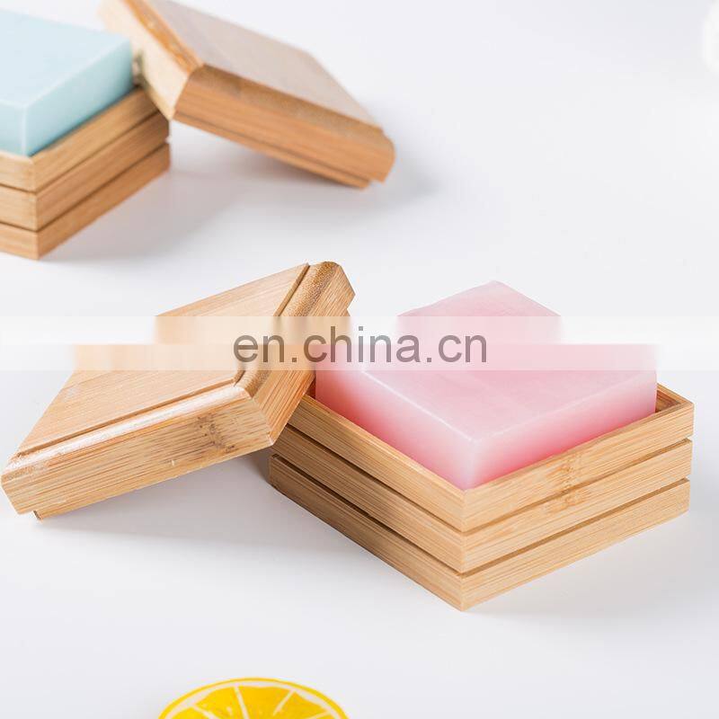Wooden Natural Bamboo Soap box Dish Tray Soap Plate Box Container Soap Storage Box