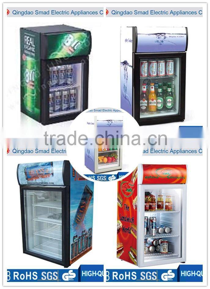 beverage cooler showcase, single glass door cooler with lamp