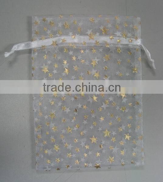 Orange velvet drawstring present pouch printed with dots and nuts bags for packing party candy/festive gifts