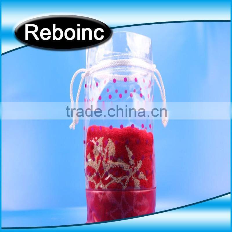 Clear PVC Drawstring Cosmetic Taking Bag XYL-D-C425 Top pvc drawstring bag with logo print