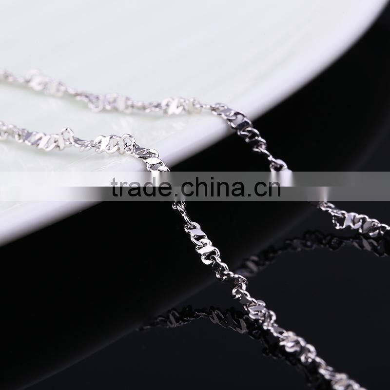 good selling fashion jewelry rhodium plated cheap short chain necklace