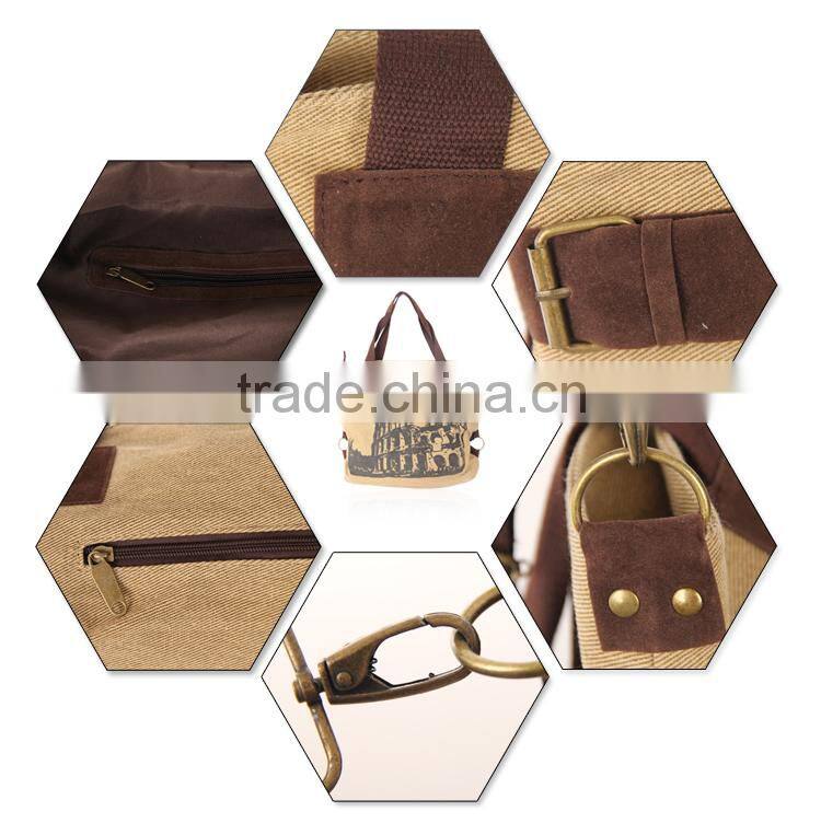 fashion women printed canvas hangbag tote bag