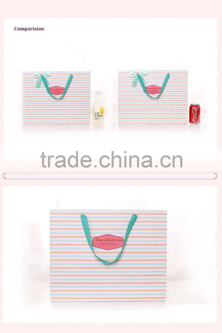 colorful stripe big paper carrier bag