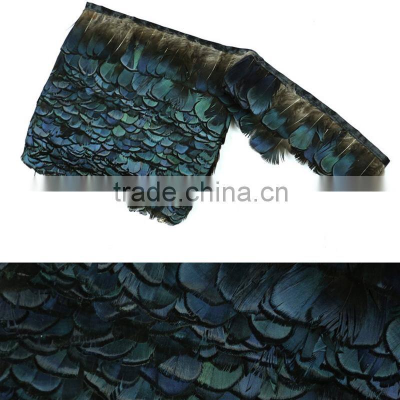 Wholesale plumage fringe cheap natural green bronze lady amherst pheasant tippet feathers trim