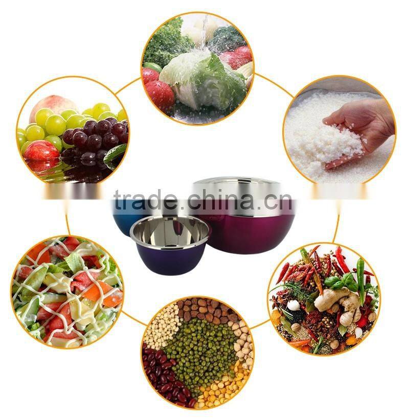 Colorful / metal salad bowl / stainless steel mixing bowl set