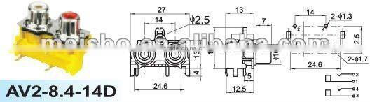 Universal feamel rca phono plug to f jack adapter
