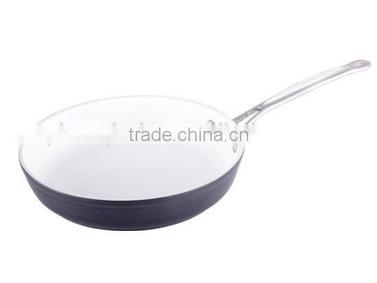 Forged aluminum ceramic coated nature frying pan with cast s/s handle QD-FA014