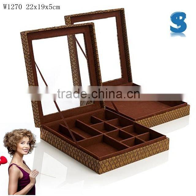 Watch Store Specified Crocodile Pattern PU Leather Men Wooden Watch Gift Box Empty Jewelry Packing Gift Boxes For Watches W1270