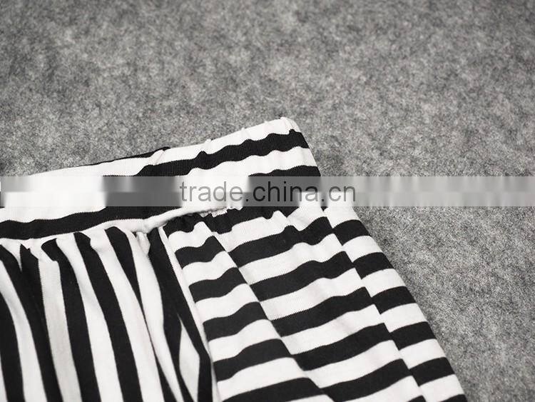 2016 Spring autumn children clothes sets kids cartoon pandas outfits baby long sleeve t-shirt + stripe long pants suits