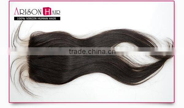 2014 Qingdao whosale factory price top quality brazilian hair 10 inch silk base closure