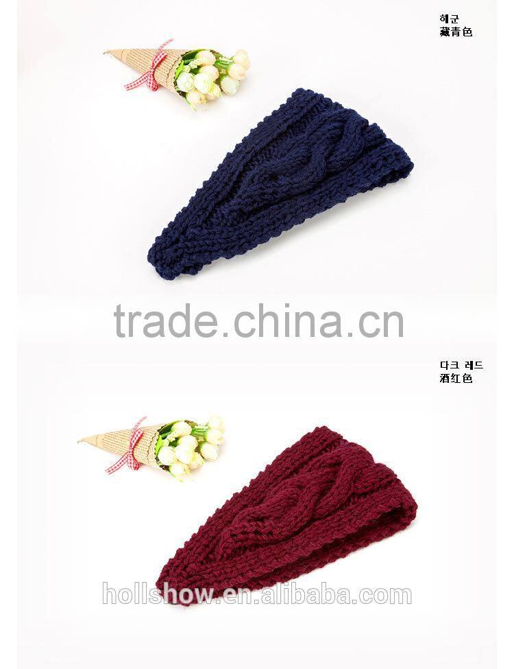 Fashion Ladies Vogue Magnetic Solid Color Stretchable Knitted Headband