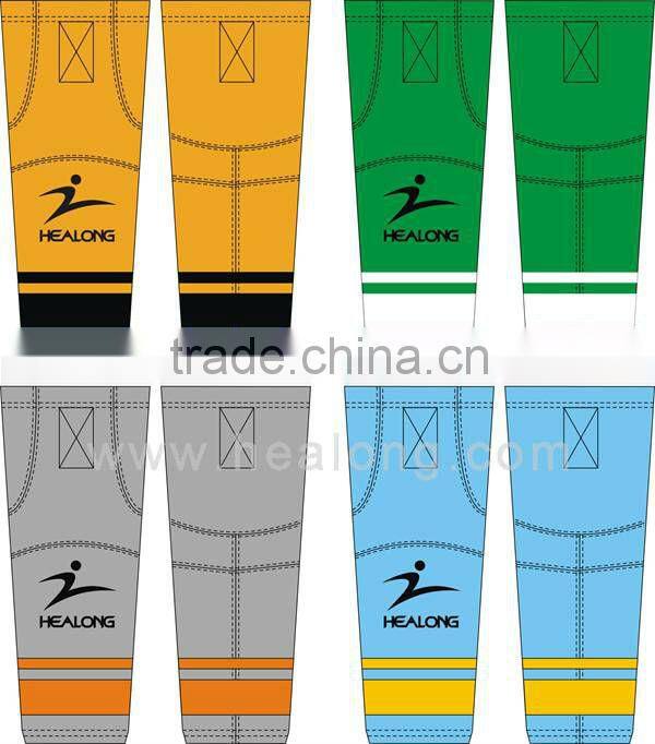 Top Quality Sewing Ice Hockey Socks Custom Design Bright Colors