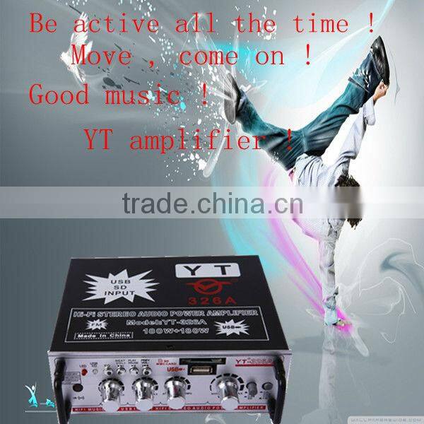 foshan home appliance amplifier YT-326A with FM & support CD/DVD/VCD input HOT!!!Top sell