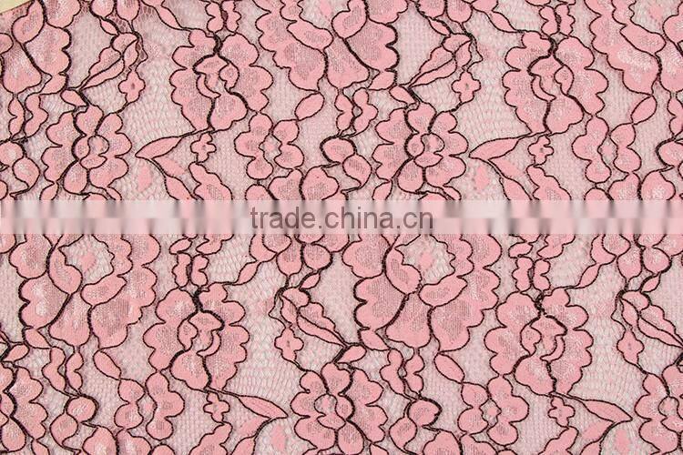 wholeale cheap high quality pink cord lace fabric top quality for sale