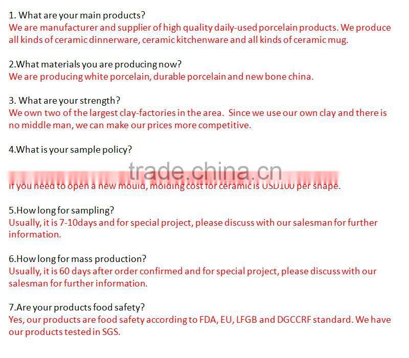 New Small White Ceramic Bowl with Tray