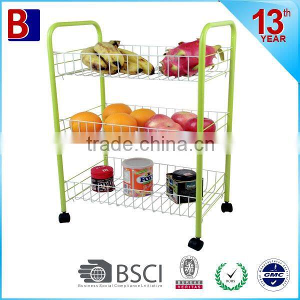 3 tiers spray powder kitchen trolley