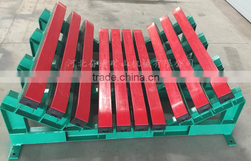 600-2000mm Belting Width 35 Degree Trough Angle Slider Impact Bed With Impact Bars and Impact Rollers