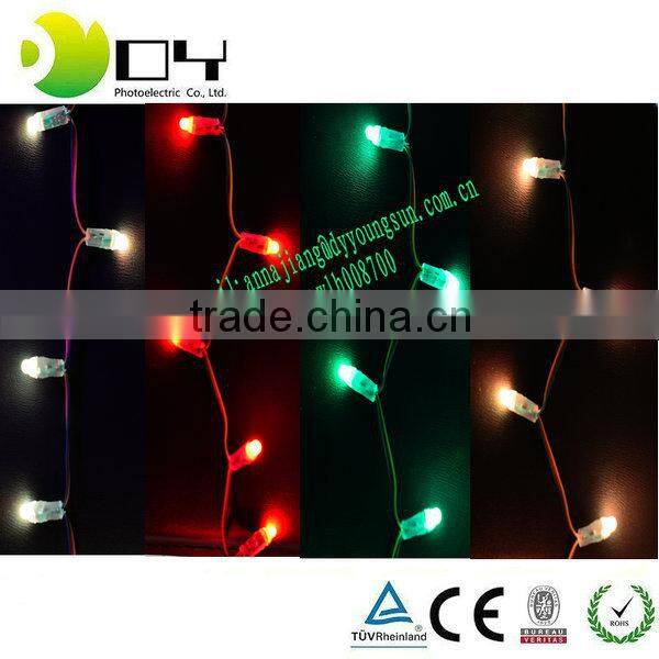 CE ROHS Approved IP66 50000H Lifespan 9mm Single Color LED Pixel String Light
