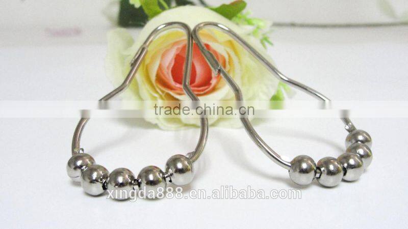 Shower curtain hooks with 5 roller balls/ high quality metal curtain hooks, shower curtain hooks