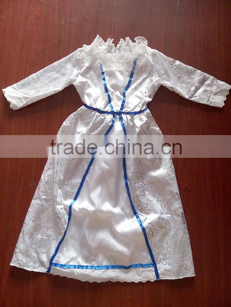 Children white fancy dress kids wedding dress costume
